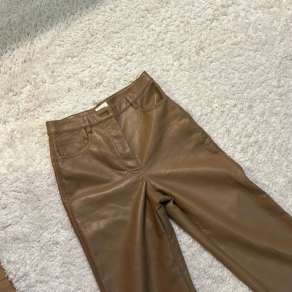 Light brown leather pants. Brand new. No tags
